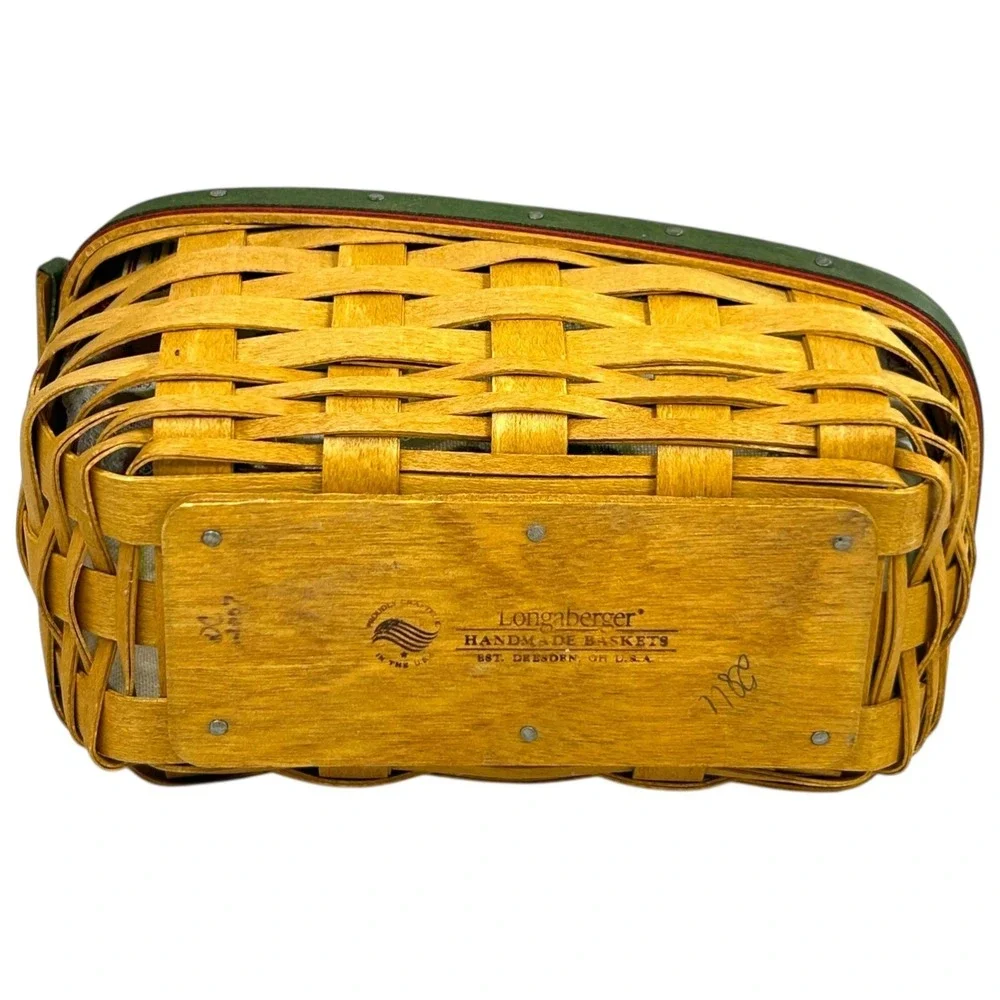 Longaberger HOLIDAY HELPER Sleigh Basket with Liner Protector 2007 USA